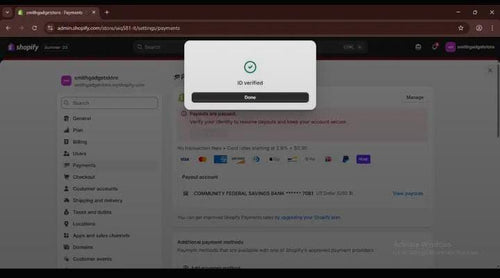 Verified Shopify Payments Account – Ready to Use